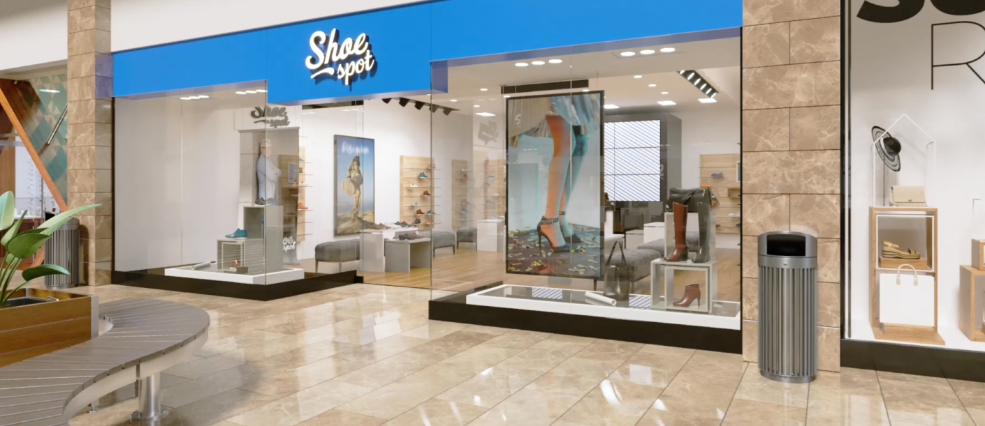 écran publicitaire pour vitrine